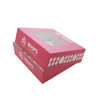 Custom Bakery Cupcake box Muffin containers with Window Valentines Day 24 Holes Cupcake Packaging Boxes